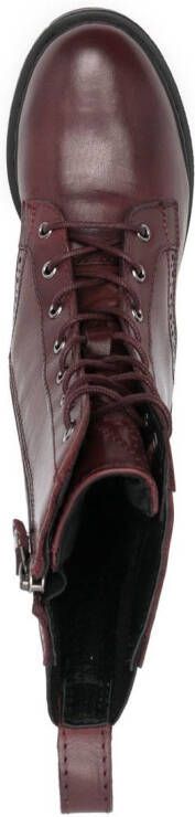 Geox Bleyze leather ankle boots Red