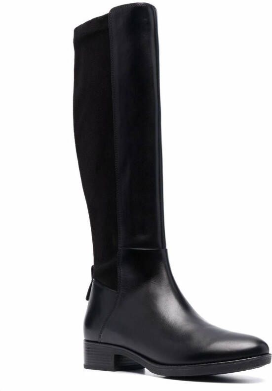 Geox calf-high leather boots Black