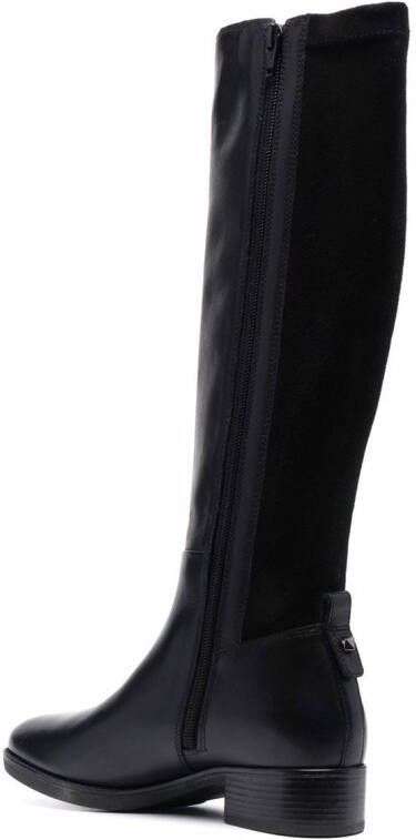 Geox calf-high leather boots Black
