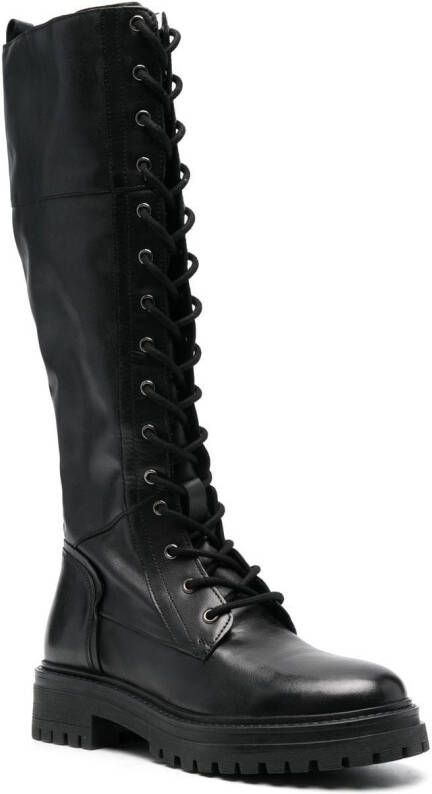 Geox Iridea leather calf boots Black