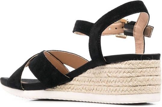 Geox Ischia jute wedge sandals Black