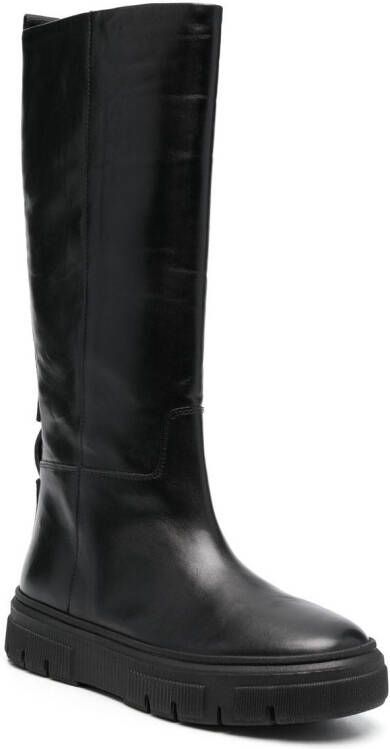 Geox Isotte leather knee-high boots Black