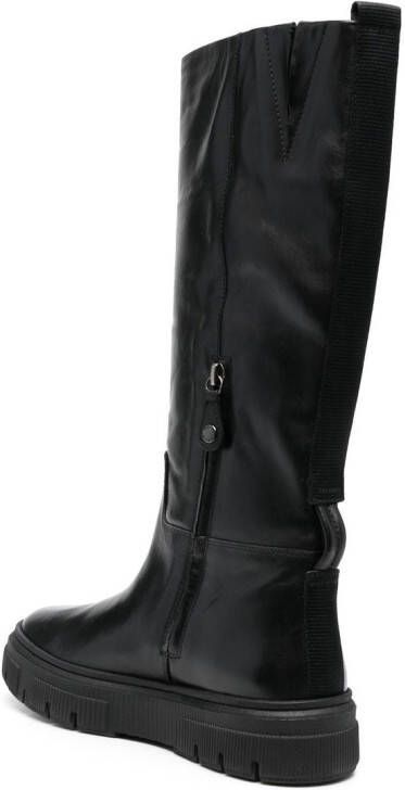Geox Isotte leather knee-high boots Black
