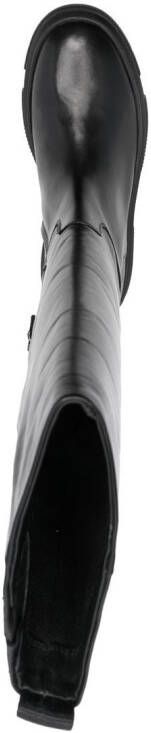 Geox Isotte leather knee-high boots Black