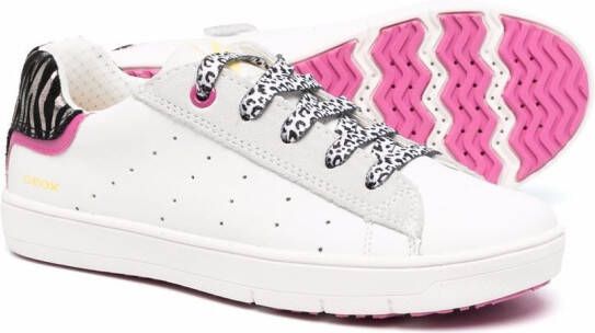Geox Kids animal-print detail sneakers White