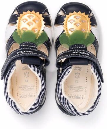 Geox Kids appliqué-detail open toe sandals Blue