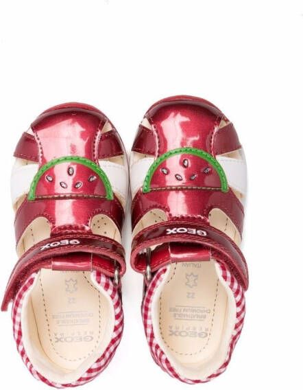 Geox Kids appliqué-detail open toe sandals Red