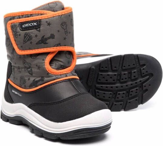 Geox Kids B Flanfil graphic-print ankle boots Black