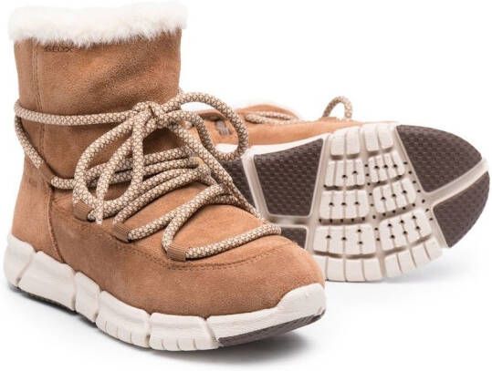 Geox Kids Flexyper AB suede snow boots Brown