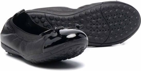 Geox Kids high-shine ballerina shoes Black