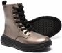 Geox Kids metallic effect lace-up combat boots Brown - Thumbnail 2