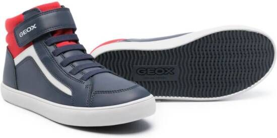 Geox Kids panelled high-top sneakers Blue