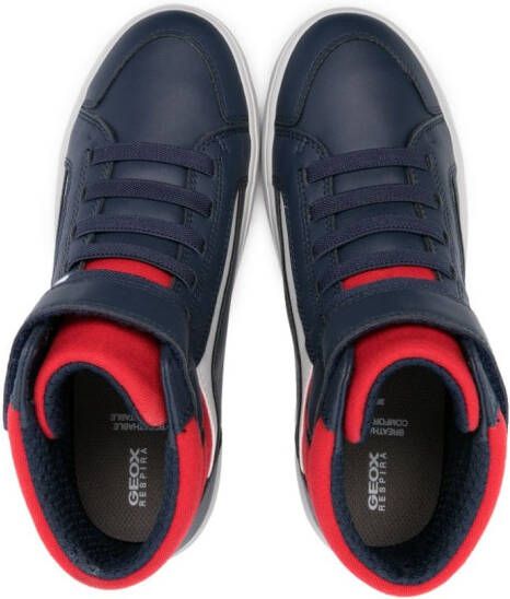 Geox Kids panelled high-top sneakers Blue