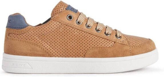Geox Kids perforated-panel leather sneakers Brown