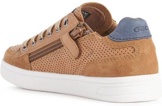 Geox Kids perforated-panel leather sneakers Brown