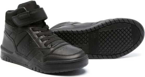 Geox Kids Perth panelled high-top sneakers Black