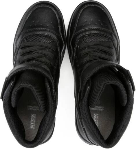 Geox Kids Perth panelled high-top sneakers Black