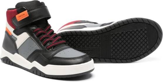 Geox Kids Perth panelled high-top sneakers Black