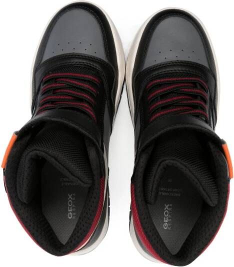 Geox Kids Perth panelled high-top sneakers Black