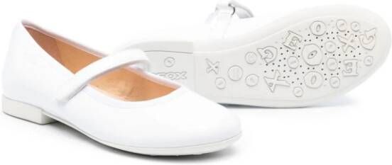 Geox Kids Plie touch-strap ballerina shoes White