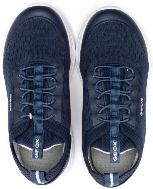 Geox Kids Sprintye knit-detail sneakers Blue