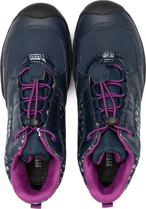 Geox Kids star-print ankle-length boots Blue