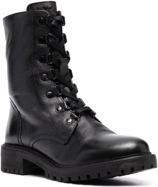 Geox lace-up leather boots Black