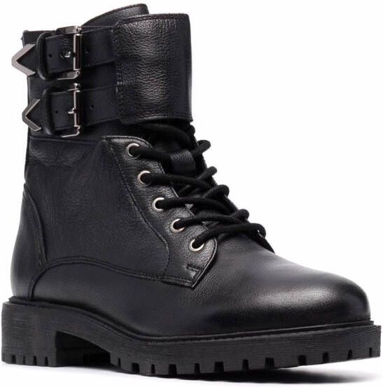 Geox lace-up leather boots Black