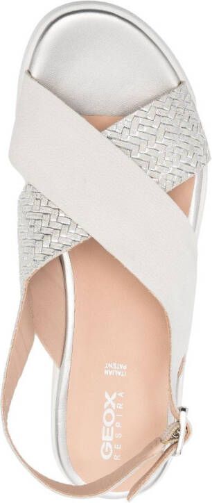 Geox Laudara woven-strap wedge sandals Grey