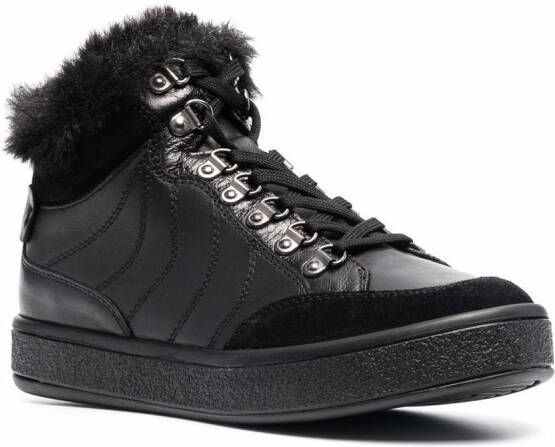 Geox Leelu faux-fur trim sneakers Black