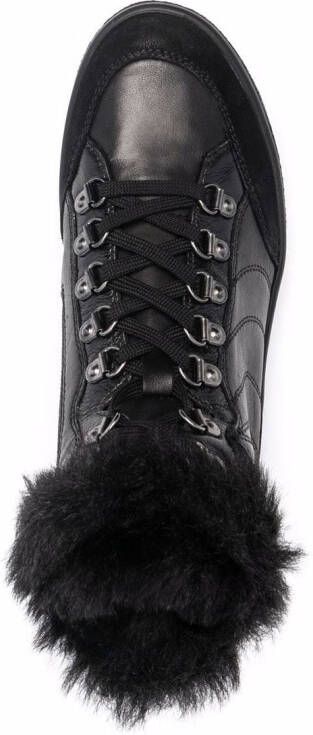 Geox Leelu faux-fur trim sneakers Black