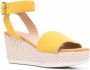 Geox Lipari woven wedge sandals Yellow - Thumbnail 2