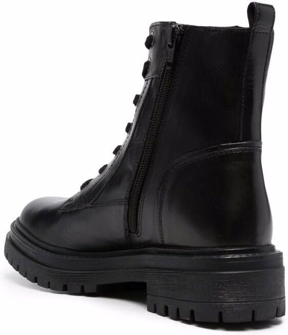 Geox low heel lace-up boots Black