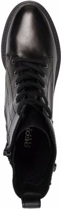 Geox low heel lace-up boots Black