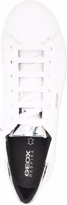 Geox metallic-finish low top sneakers White