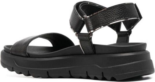 Geox open-toe leather sandals Black