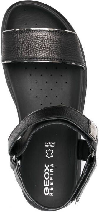 Geox open-toe leather sandals Black