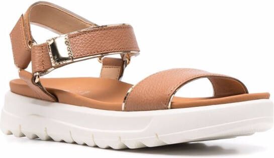 Geox open-toe leather sandals Brown