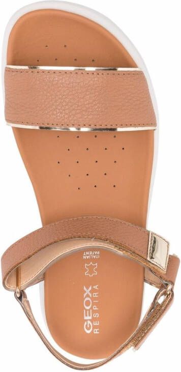 Geox open-toe leather sandals Brown