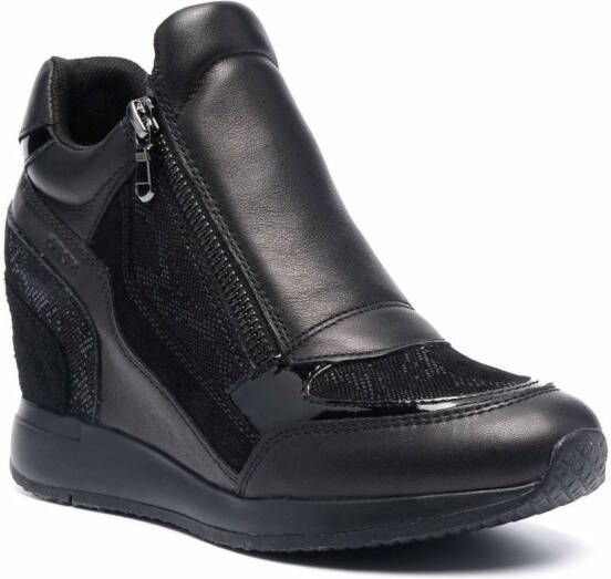 Geox panelled-design high-top sneakers Black