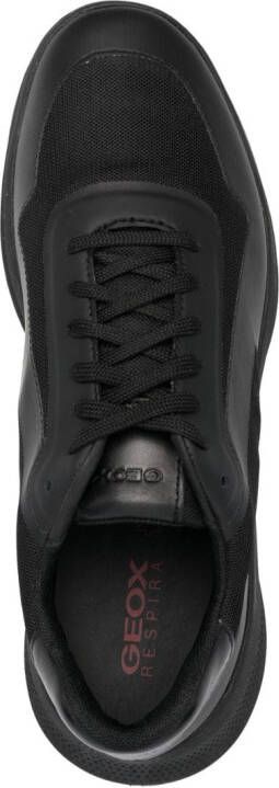 Geox panelled low-top sneakers Black