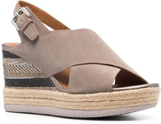 Geox Ponza 85mm wedge espadrille sandals Neutrals