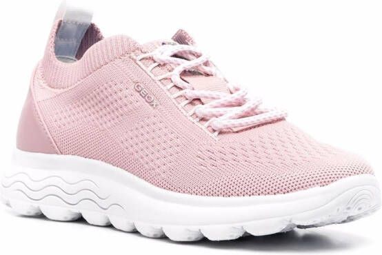 Geox Spherica knit lace-up sneakers Pink