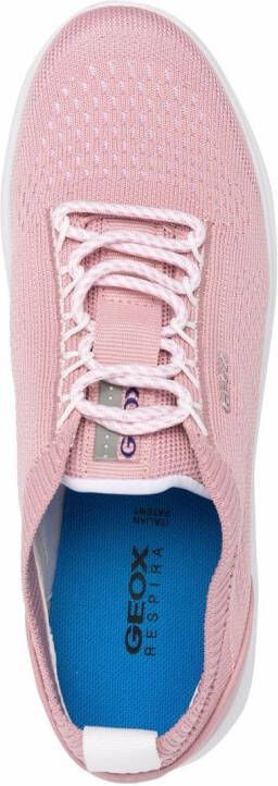 Geox Spherica knit lace-up sneakers Pink