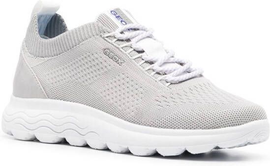 Geox Spherica lace-up knit sneakers Grey