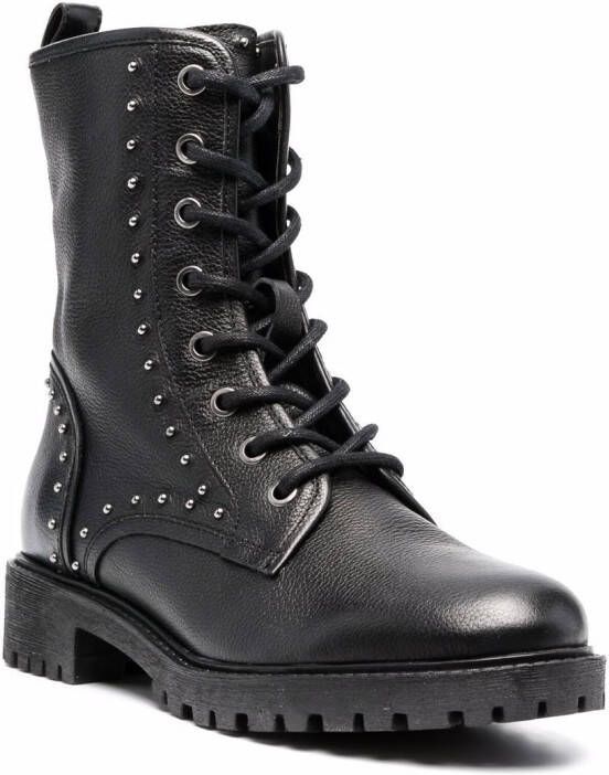 Geox 45mm stud-embellished lace-up boots Black