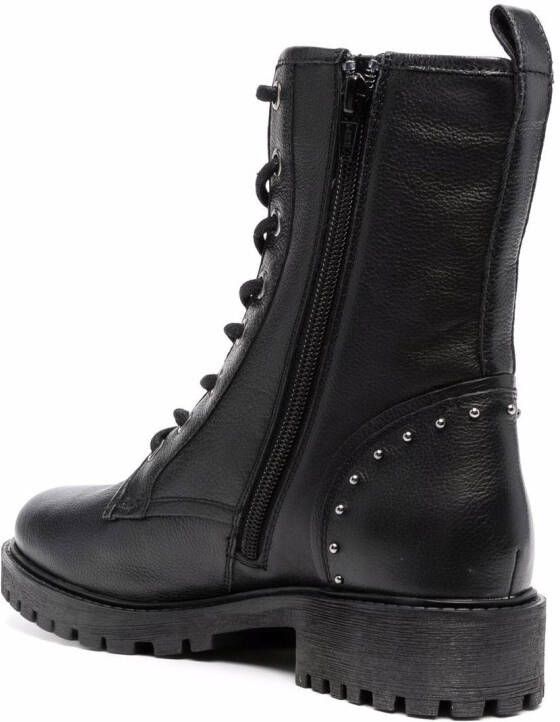 Geox 45mm stud-embellished lace-up boots Black