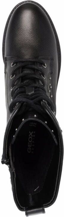 Geox 45mm stud-embellished lace-up boots Black