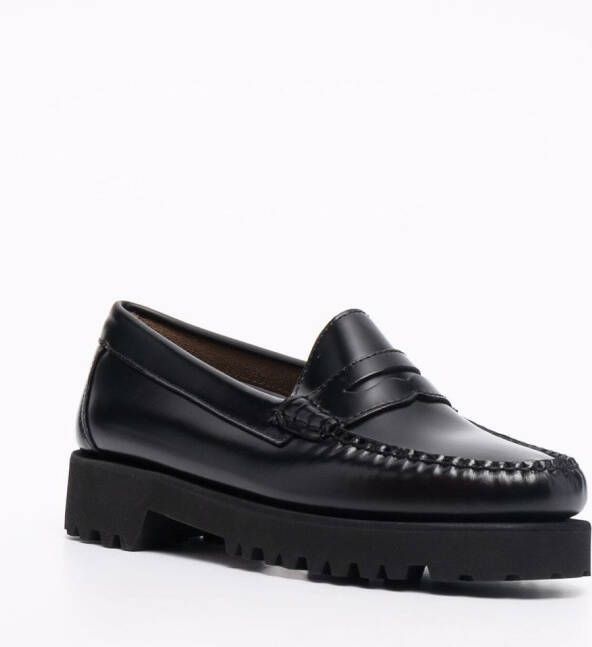 G.H. Bass & Co. glossy leather loafers Black