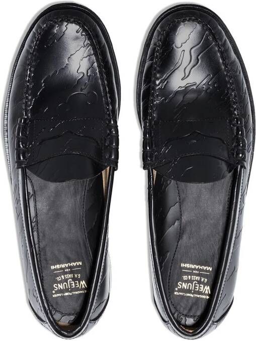 G.H. Bass & Co. x Maharishi Weejun Larson embossed loafers Black